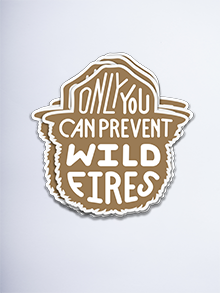 Smokey Bear 4” Decals (pack of 25) tan