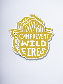 Smokey Bear 4” Decals (pack of 25) yellow