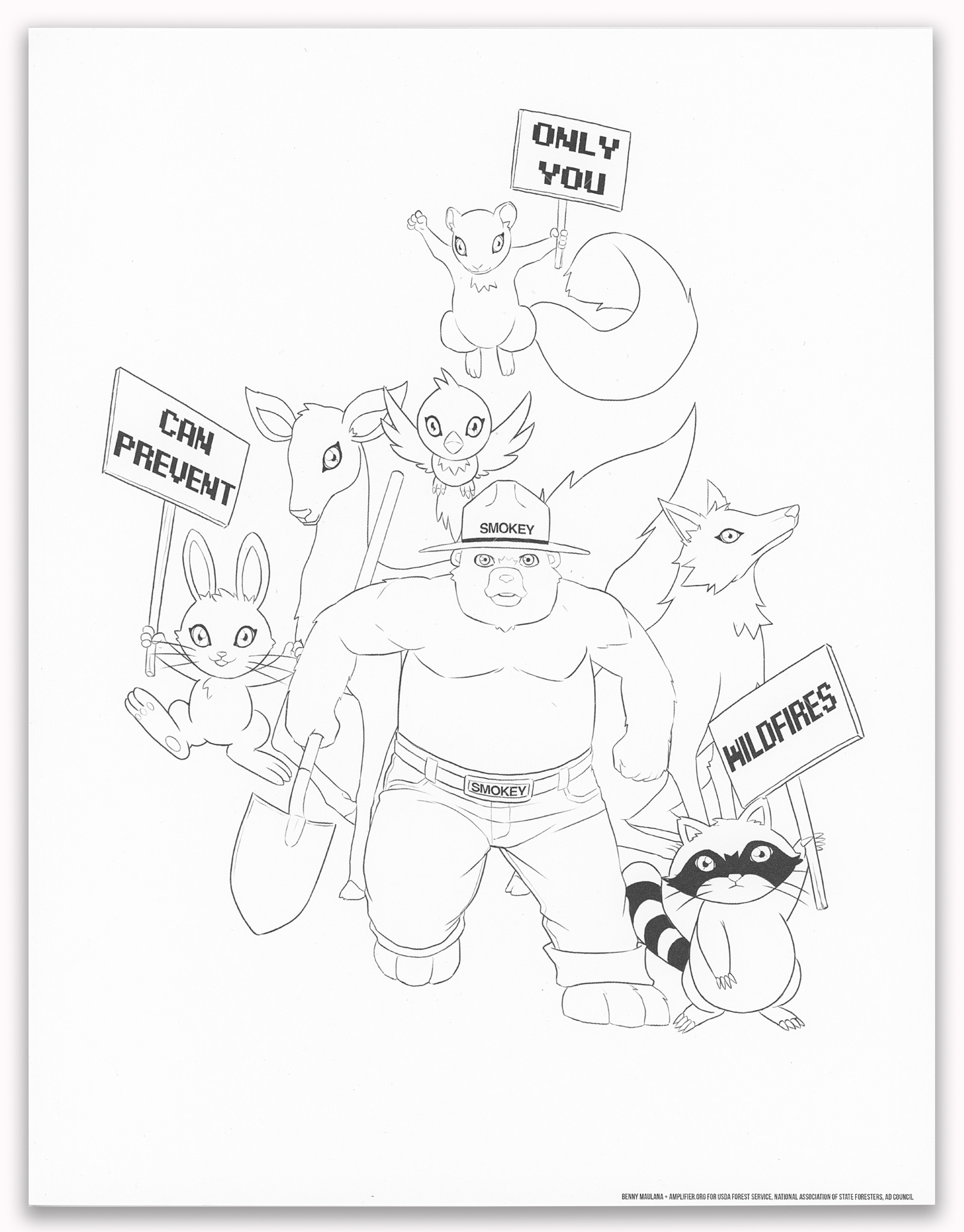 Anime Smokey Coloring Sheet (pack of 50)
