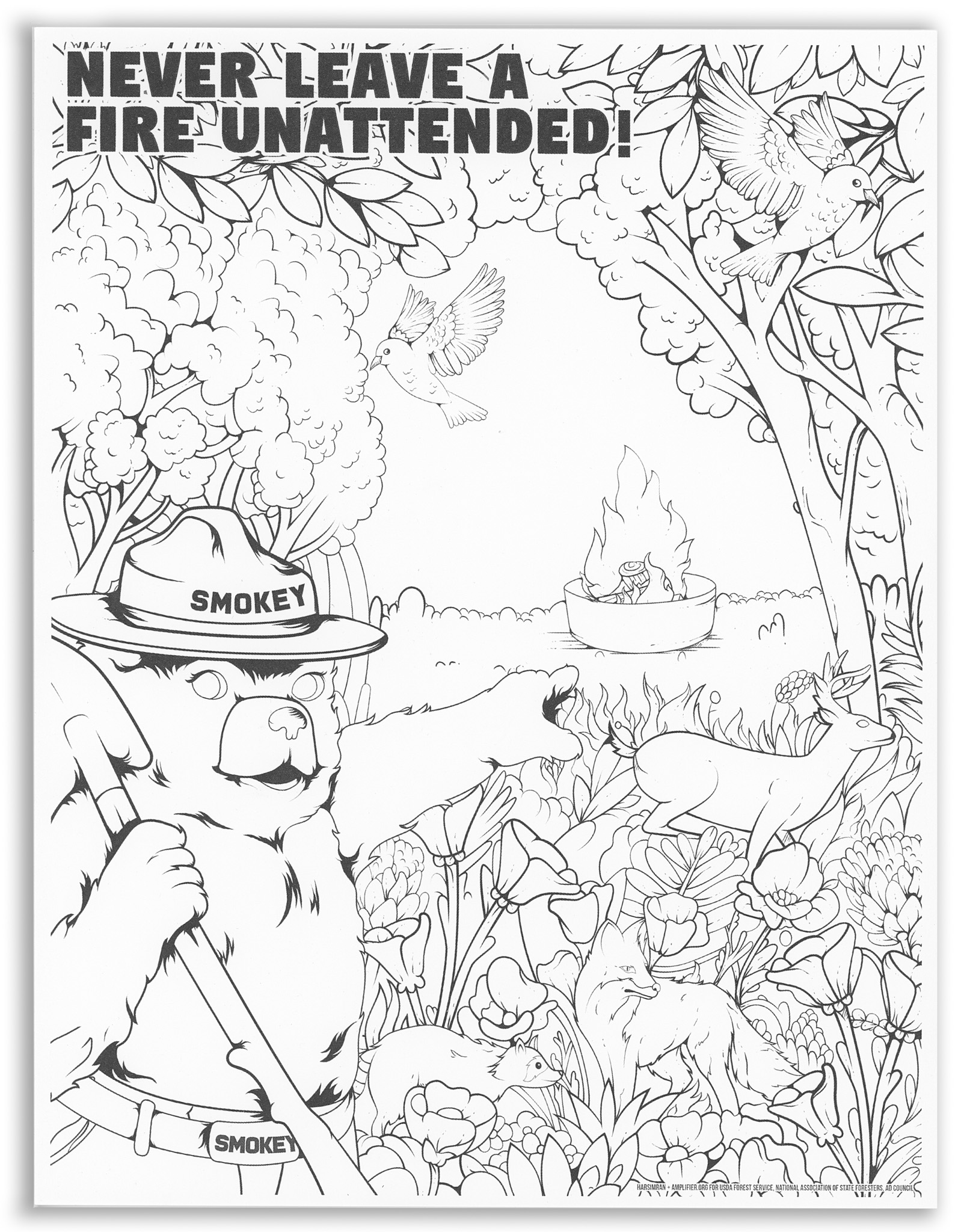 ‘70s Smokey Coloring Sheet (pack of 50)